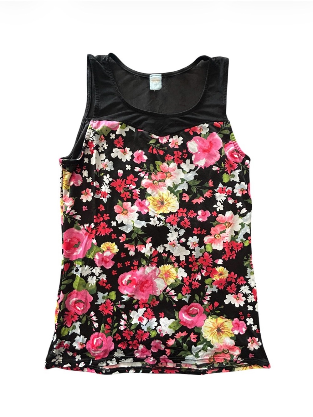 Cloudless  women’s Floral Print Black Tank Top shirt
